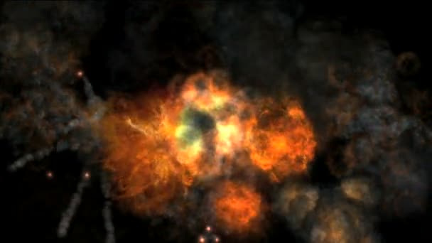 Astratto esplosione di fuoco massiccia — Video Stock