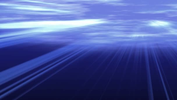 Podwodne promień słońca głęboko niebieski — Wideo stockowe