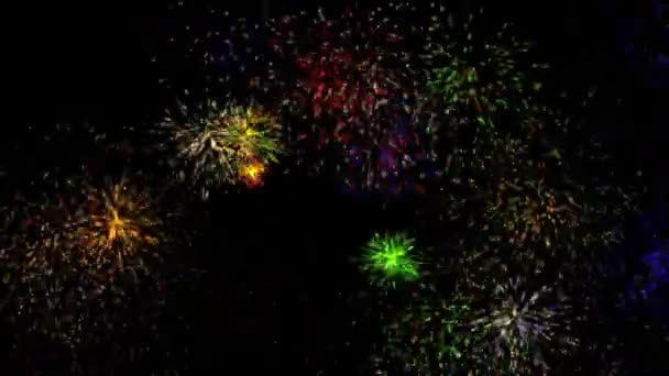 Абстрактный цветной фейерверк — стоковое видео