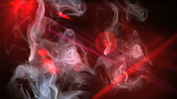 Animación abstracta de partículas de rayos de humo — Vídeo de stock