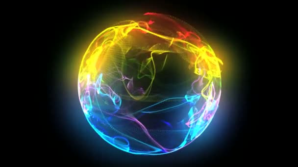 Animazione astratta delle particelle di sfera di colore — Video Stock