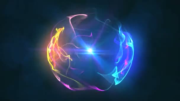 Abstract color sphere particle animation — Stock Video