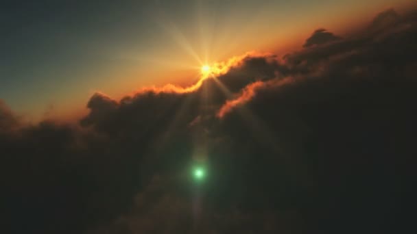 coucher de soleil voler sur les nuages 