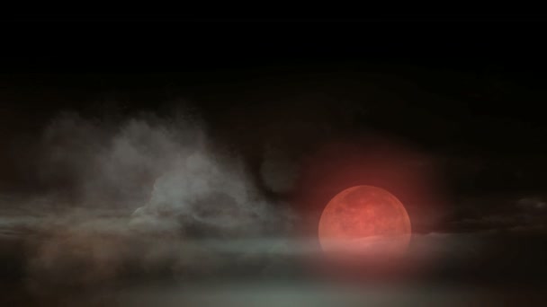 恐怖の赤い月 — ストック動画