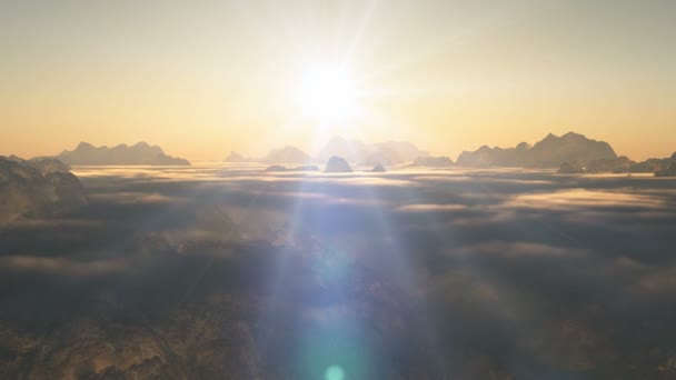 Mountain solnedgång moln — Stockvideo