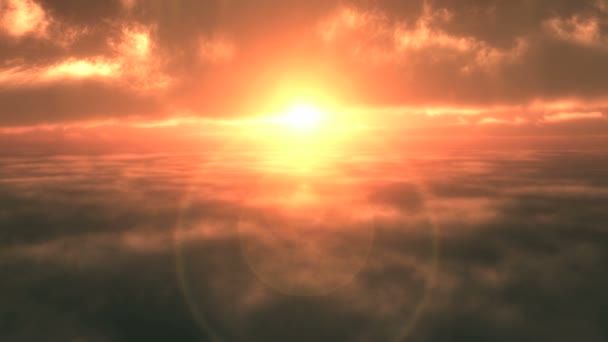 Matahari terbenam pesawat udara terbang — Stok Video