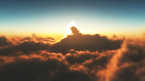 Захід сонця повітряний літак літати — стокове відео