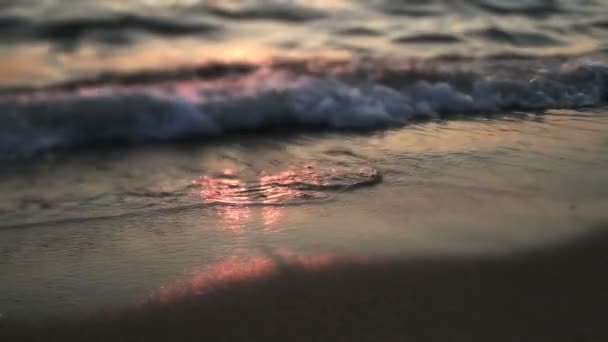 Vague or coucher de soleil plage — Video