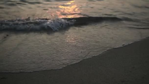 Onda tramonto spiaggia — Video Stock