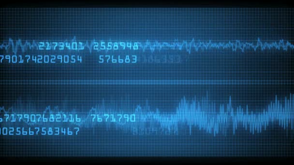 ECG blauwe pulserende monitor — Stockvideo