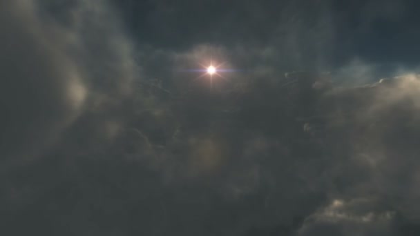 Літати в хмарах заходу сонця, абстрактний — стокове відео