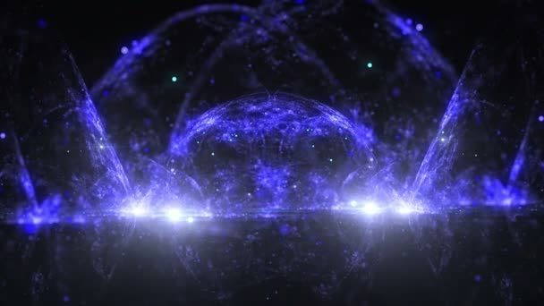 Abstract blauw galaxy als zeepbel — Stockvideo