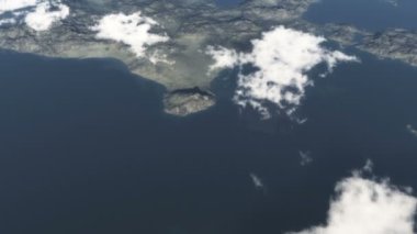 Bulutlarda ada üzerinde uçmak