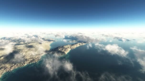 voler dans les nuages au-dessus de l'île 