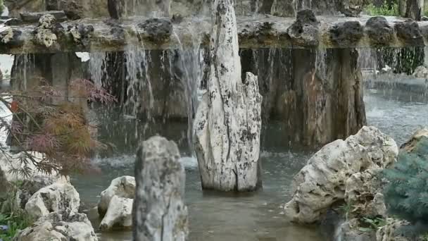 Fontein splash waterval Slowmotion — Stockvideo