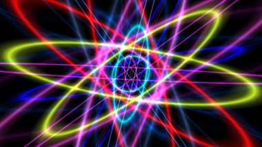 Işık lazer halkalı parıldayan atom yapısı