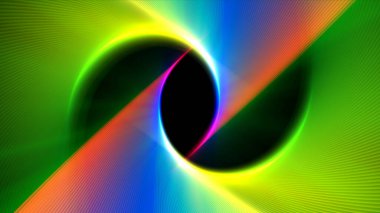 Soyut arkaplanın renkli geometrik parlak çizgileri, 3D görüntüleme