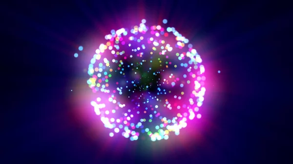 Cell Particle Light Ray Color Illustration Render — Stock Photo, Image