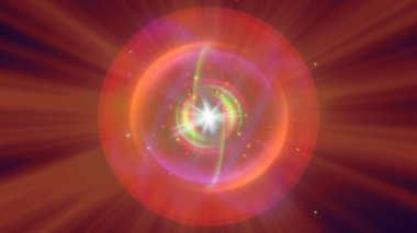 Atom ışığı ışıltısı soyut, 3 boyutlu resimleme