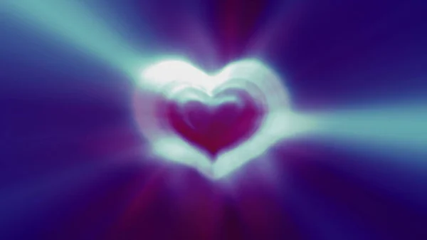 Неоновый Луч Света Сердца Иллюстрация Рендеринг — стоковое фото