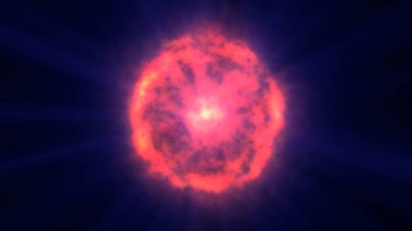 Uzayda ateş topu patlaması, soyut illüstrasyon