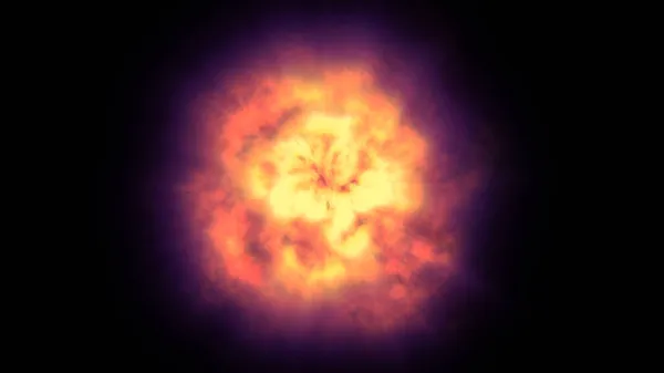 Explosion Boule Flamme Feu Dans Espace Illustration Abstraite — Photo