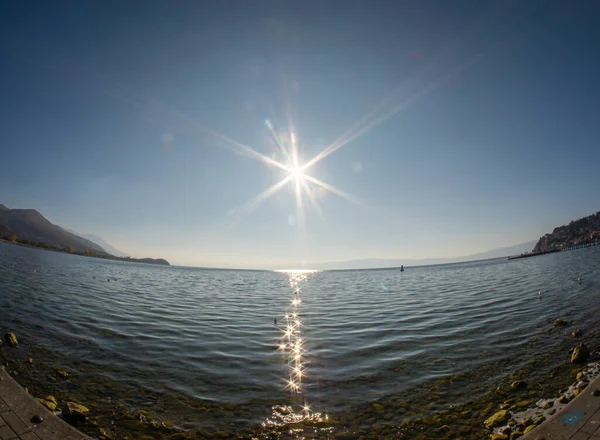 Ohrid Cidade Velha Macedônia Lago Azul — Fotografia de Stock