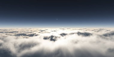 Bulutların üzerinde uçan rüya ışığı, üç boyutlu resimleme