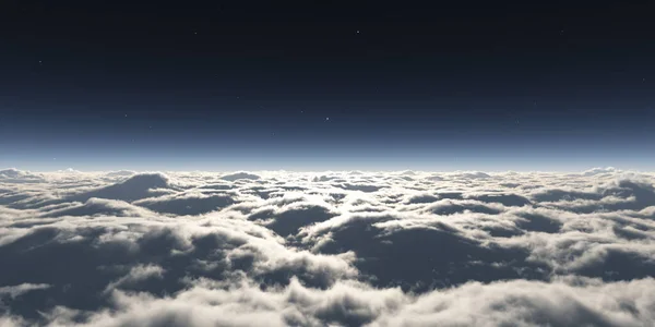 Сон Літати Над Хмарами Променеве Світло Візуалізація Ілюстрація — стокове фото