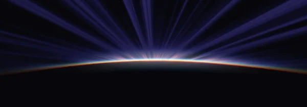 Ανατολή Από Διάστημα Aurora Απόδοση Εικονογράφηση — Φωτογραφία Αρχείου