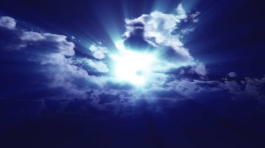 Gece vakti dolunay gökyüzü bulutu, 3 boyutlu resimleme