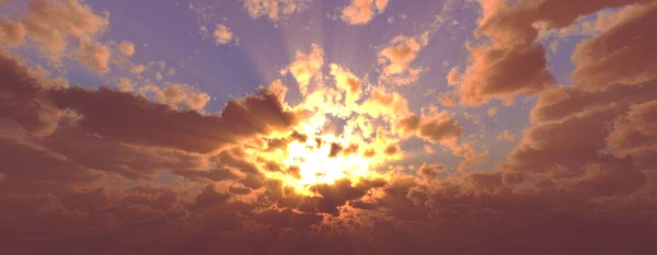 Tramonto Alba Con Nuvole Raggi Luce Altri Effetti Atmosferici Illustrazione — Foto Stock