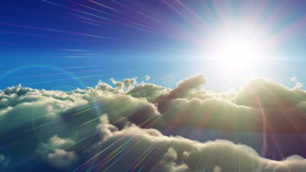 Lentää Pilven Yläpuolella Auringon Valo — kuvapankkivideo
