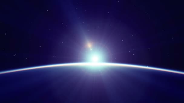 Matahari Terbit Luar Angkasa Matahari Terbit Selama Planet Bumi — Stok Video