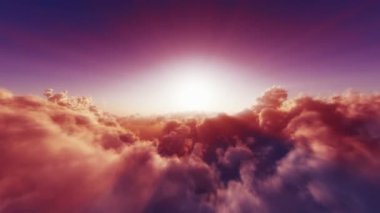 Gün batımının üzerinde uç güneş ışığı