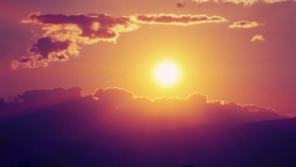Matahari Terbenam Ray Cahaya Waktu Selang — Stok Video