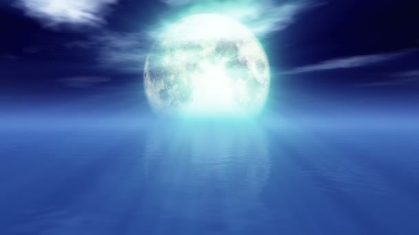 Laut Pada Bulan Purnama — Stok Video
