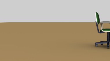 Ofis sandalyesi 4k boşluğunda hareket ediyor