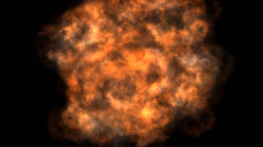 Uzayda ateş topu patlaması, soyut illüstrasyon