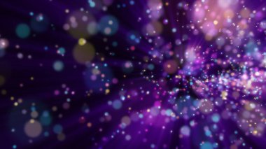 Uzay ışığı parçacığındaki galaksi. 3d illüstrasyon