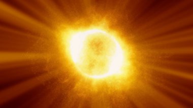 Soyut parçacıklar güneş patlaması parçacıkları çizimi 3d