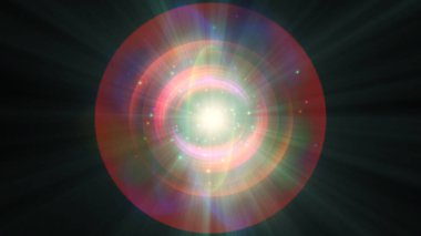 Atom ışığı ışıltısı soyut, 3 boyutlu resimleme