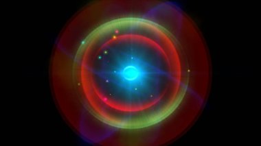 Atom ışığı ışıltısı soyut, 3 boyutlu resimleme