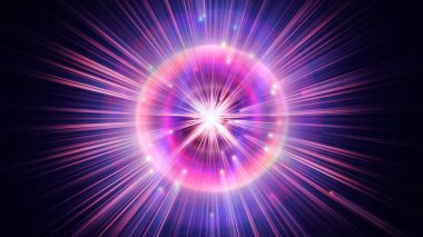 Atom ışığı ışıltısı soyut, 3 boyutlu resimleme