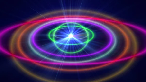 アブストラクト原子カラーリング背景放射光 — ストック写真