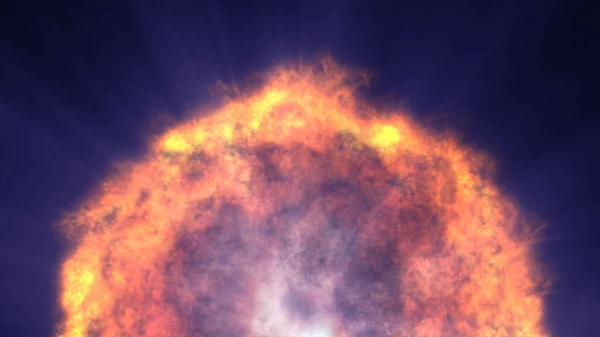 Vuur Vlam Bal Explosie Ruimte Abstracte Illustratie — Stockfoto