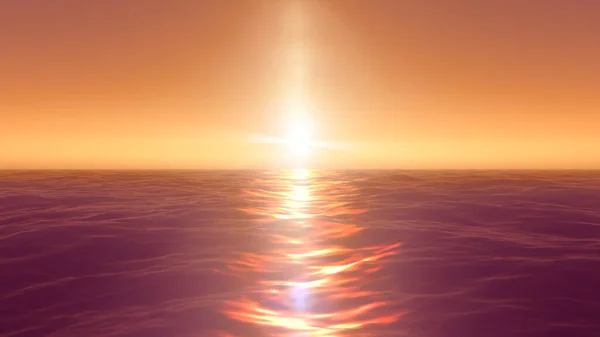 Панорама Океанського Заходу Сонця Морський Захід Ілюстрація Рендеринга — стокове фото
