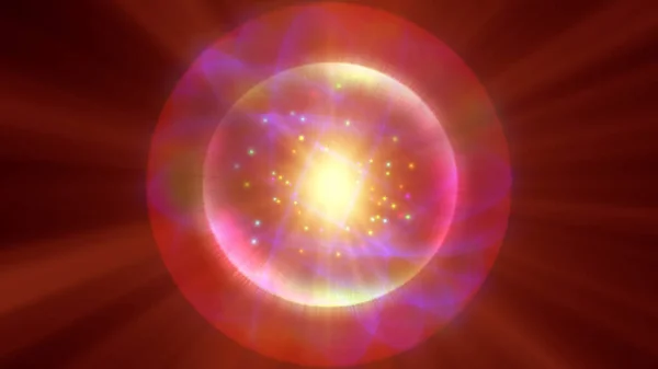 Atom Light Ray Glow Abstract Render Illustration — Stock Photo, Image