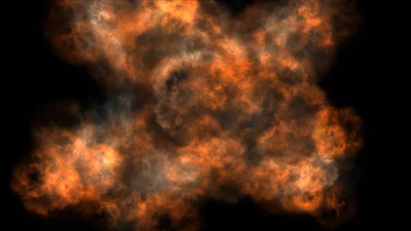 Tűz Láng Robbanás Űrben Elvont Illusztráció — Stock Fotó