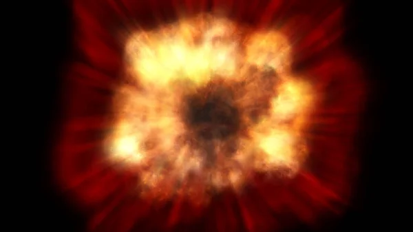Explosion Flamme Feu Dans Espace Illustration Abstraite — Photo